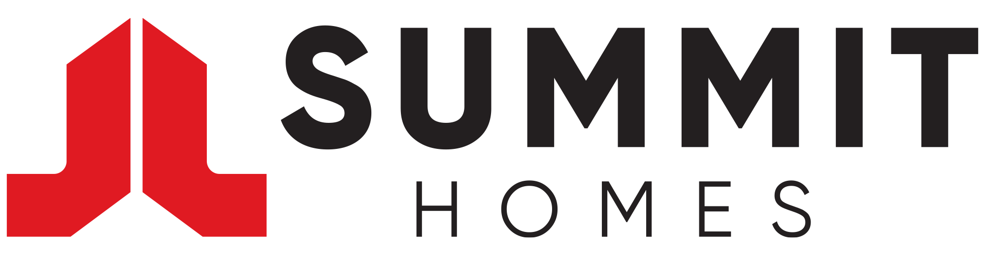 Summit Homes Logo HORZ RED ICON BLK TYPE